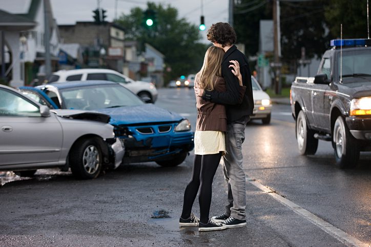 Stephen C. Carter, PC Attorney at Law | Hartwell, GA | young couple looking at crashed cars